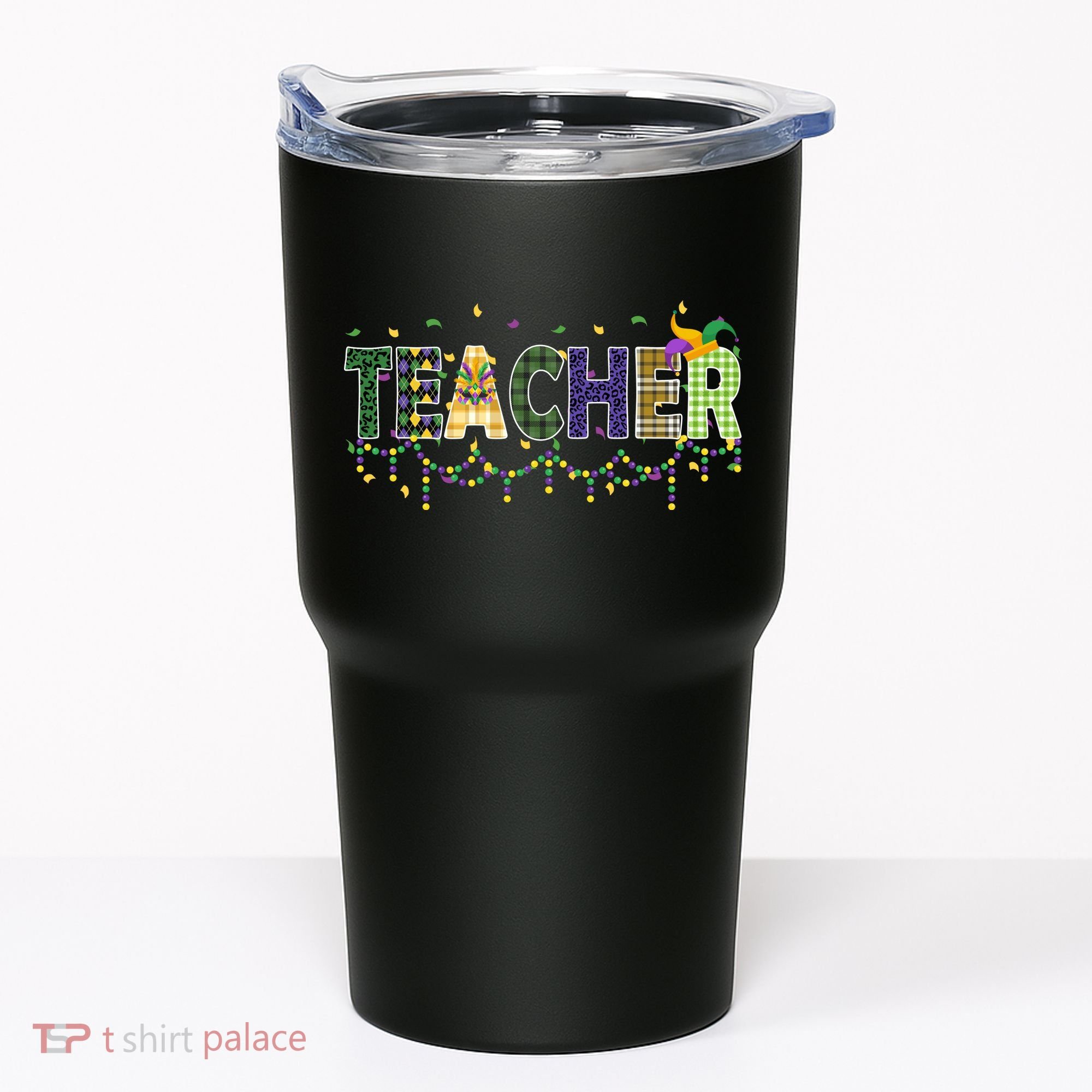 Teacher Mardi Gras Celebration Tumbler