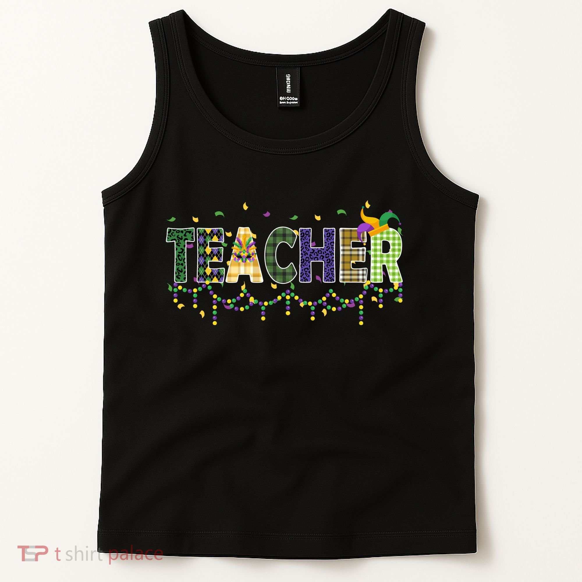 Teacher Mardi Gras Celebration Tank Top