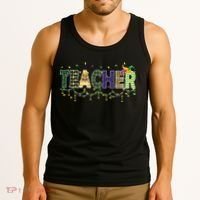 Teacher Mardi Gras Celebration Tank Top thumb 3