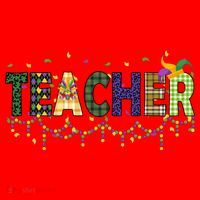 Teacher Mardi Gras Celebration Santa Hat thumb 1