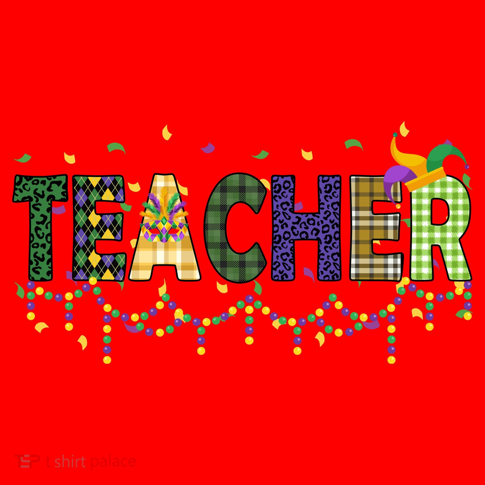 Teacher Mardi Gras Celebration Santa Hat
