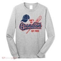 That's My Grandson Out There Baseball Inspired Double Play Long Sleeve Shirt thumb 0
