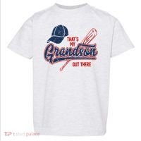 That's My Grandson Out There Baseball Inspired Double Play Toddler T-Shirt thumb 0