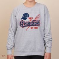 That's My Grandson Out There Baseball Inspired Double Play Women's Sweatshirt thumb 0