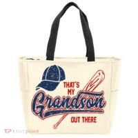 That's My Grandson Out There Baseball Inspired Double Play Tote Bag thumb 0