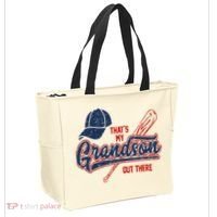 That's My Grandson Out There Baseball Inspired Double Play Tote Bag thumb 2