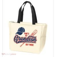 That's My Grandson Out There Baseball Inspired Double Play Tote Bag thumb 3