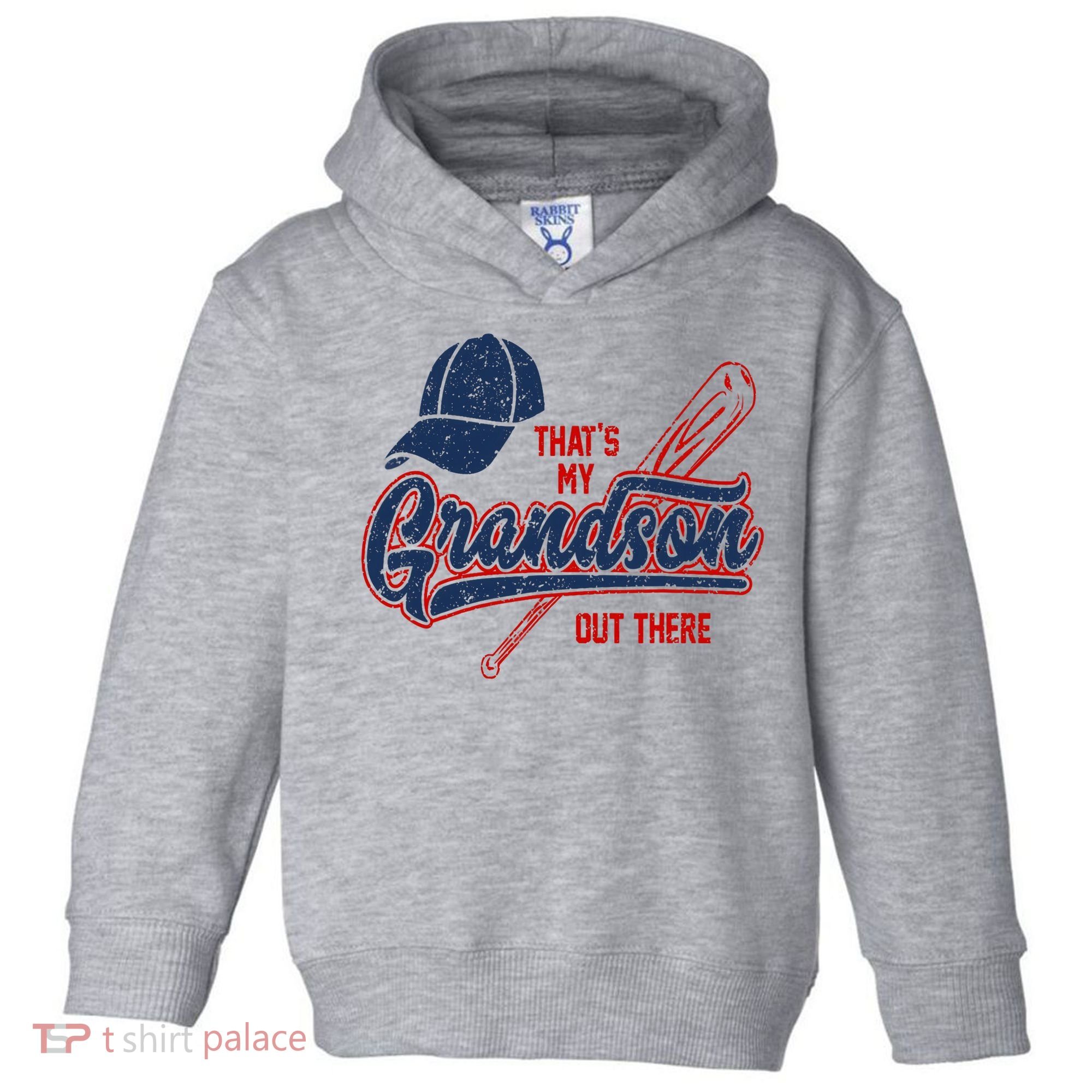 That's My Grandson Out There Baseball Inspired Double Play Toddler Hoodie