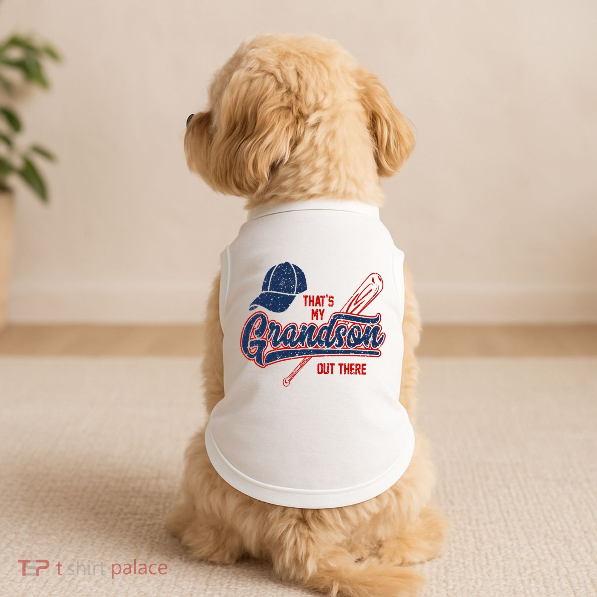 That's My Grandson Out There Baseball Inspired Double Play Doggie Tank