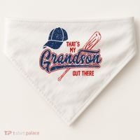 That's My Grandson Out There Baseball Inspired Double Play USA-Made Doggie Bandana thumb 0