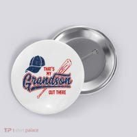 That's My Grandson Out There Baseball Inspired Double Play Button thumb 0