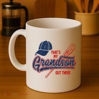 That's My Grandson Out There Baseball Inspired Double Play Coffee Mug thumb 4