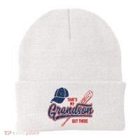 That's My Grandson Out There Baseball Inspired Double Play Beanie thumb 0
