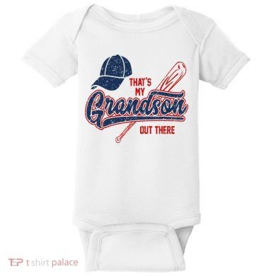 That's My Grandson Out There Baseball Inspired Double Play Baby Bodysuit