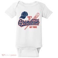 That's My Grandson Out There Baseball Inspired Double Play Baby Bodysuit thumb 0