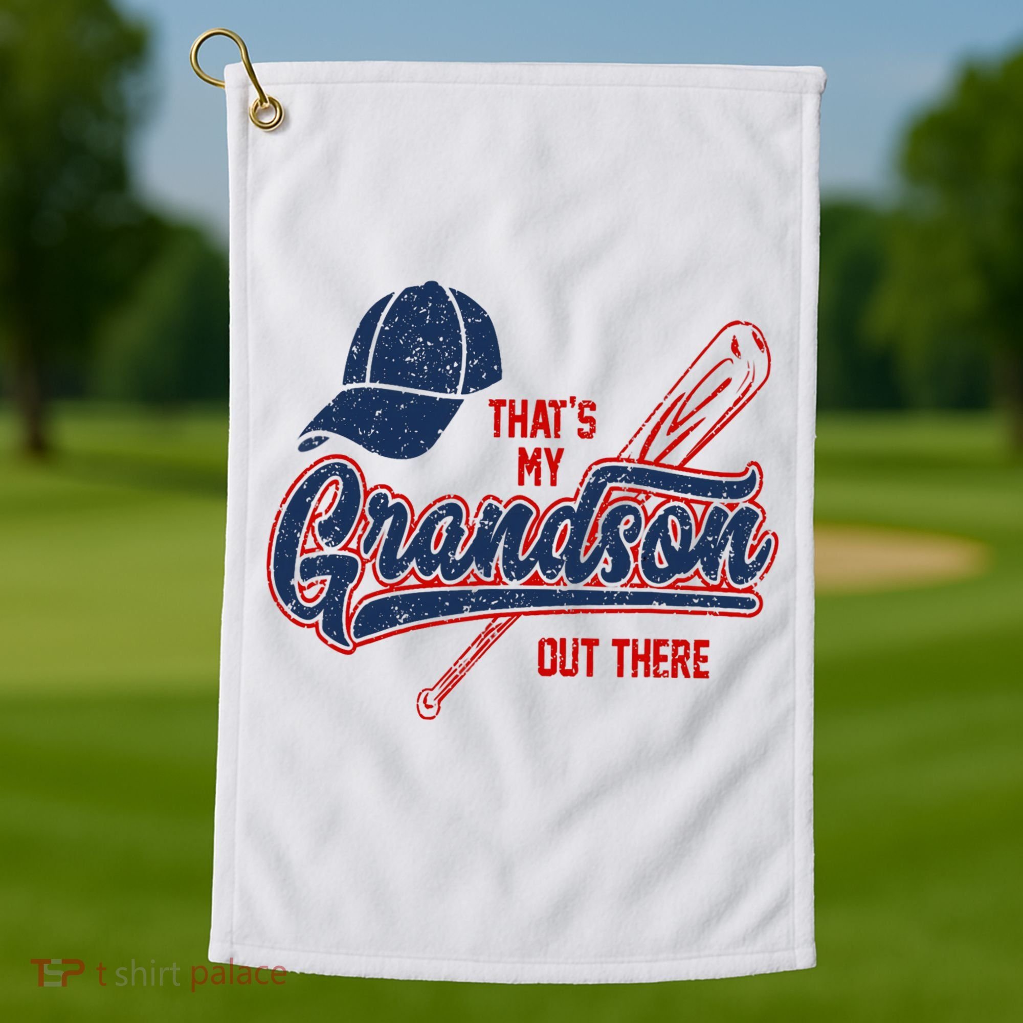 That's My Grandson Out There Baseball Inspired Double Play Golf Towel