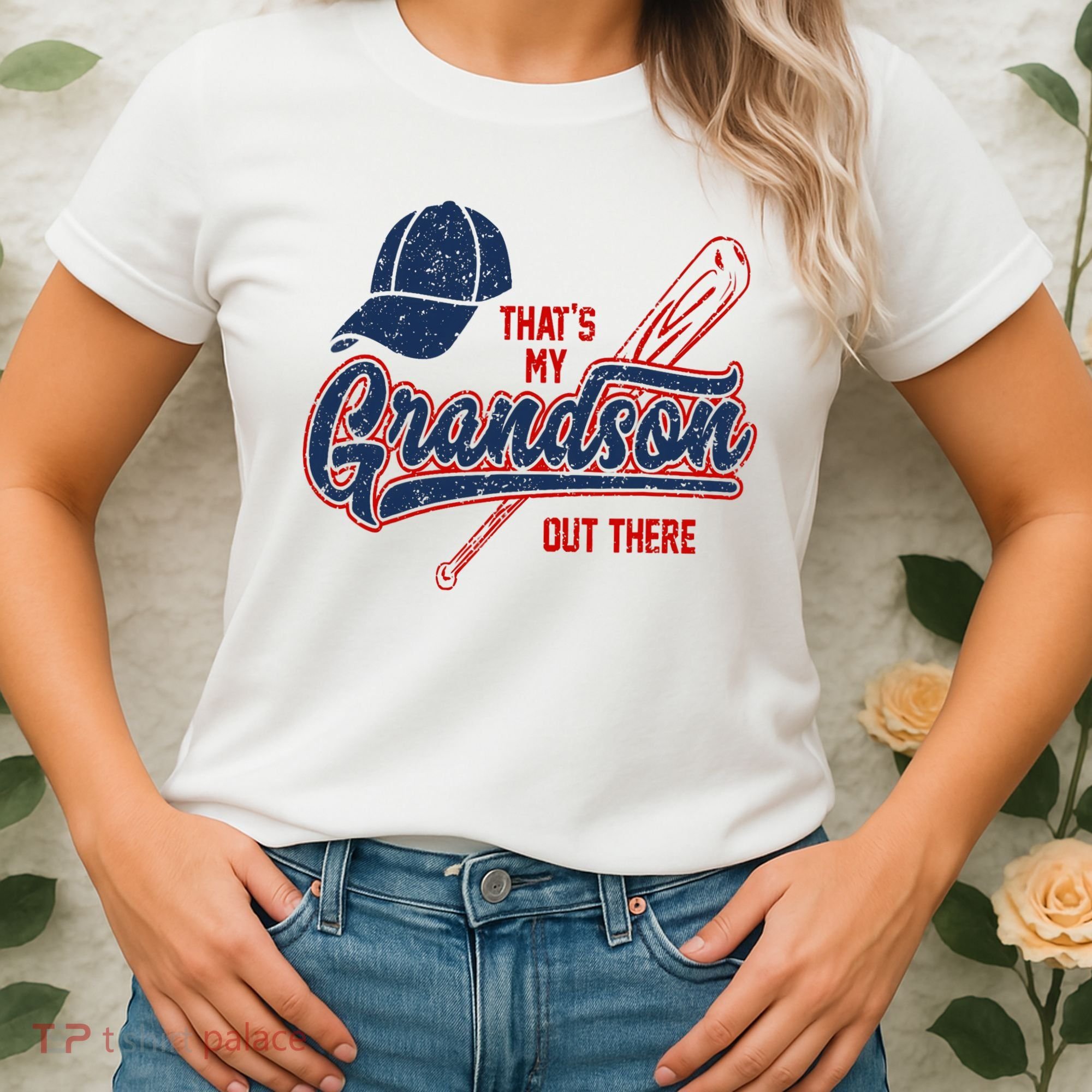 That's My Grandson Out There Baseball Inspired Double Play Women's T-Shirt