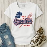 That's My Grandson Out There Baseball Inspired Double Play Women's T-Shirt thumb 3