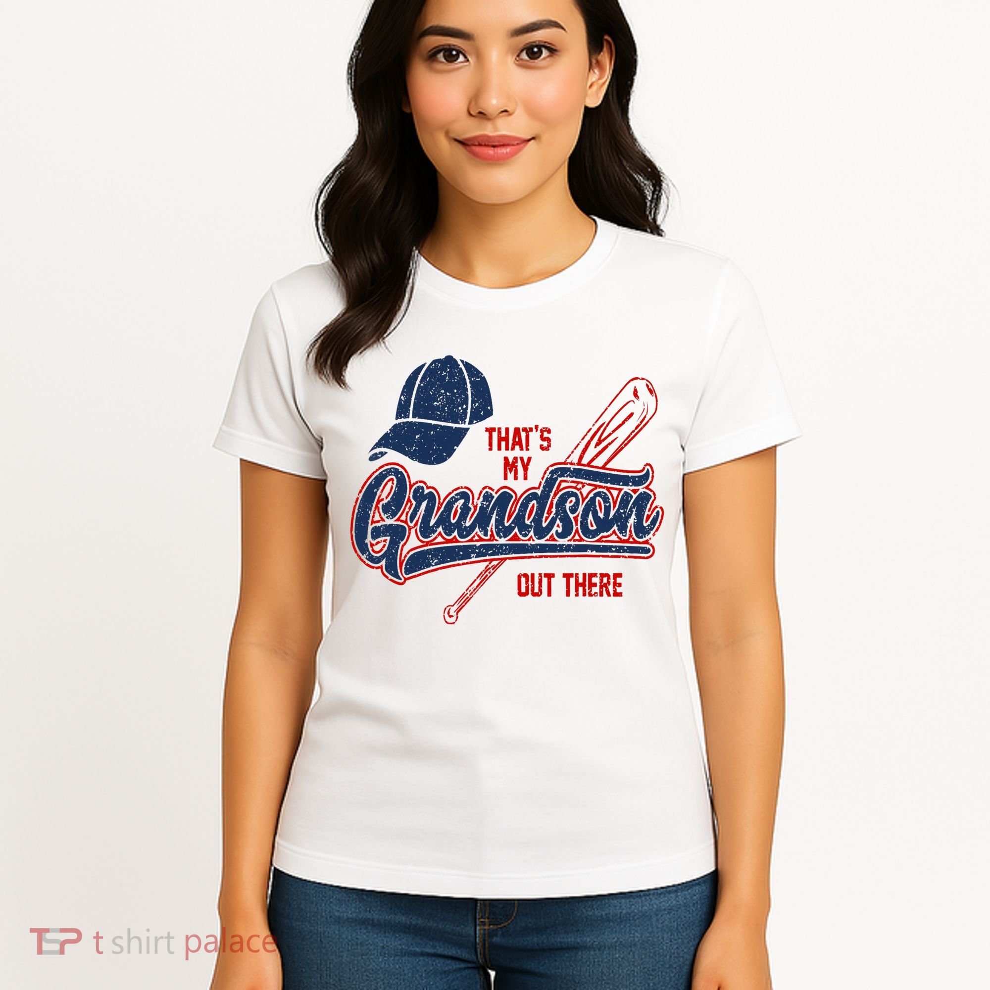 That's My Grandson Out There Baseball Inspired Double Play Women's T-Shirt