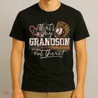 Thats My Grandson Out There Baseball Grandma T-Shirt thumb 3
