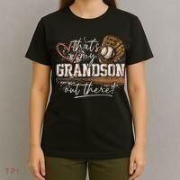 Thats My Grandson Out There Baseball Grandma T-Shirt thumb 4