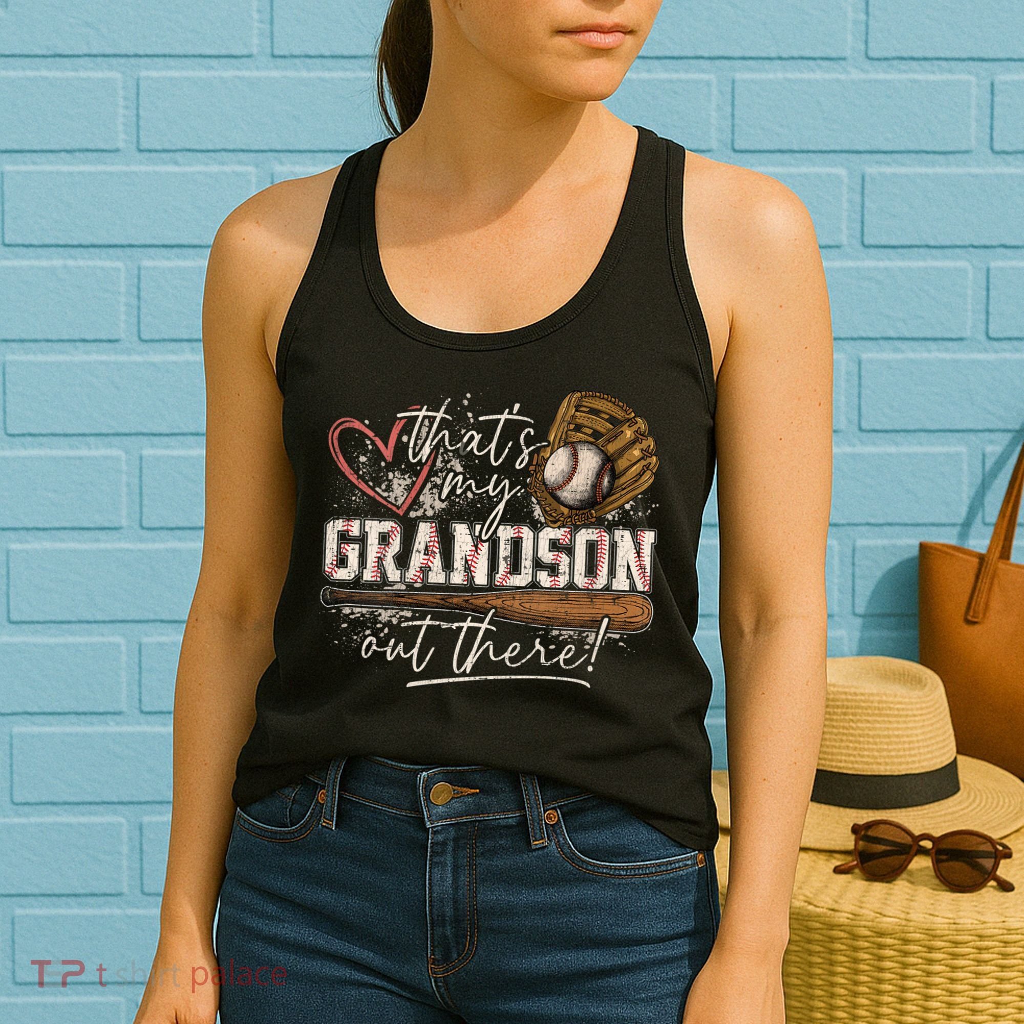 Thats My Grandson Out There Baseball Grandma Women's Tank Top