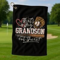 Thats My Grandson Out There Baseball Grandma Golf Towel thumb 1