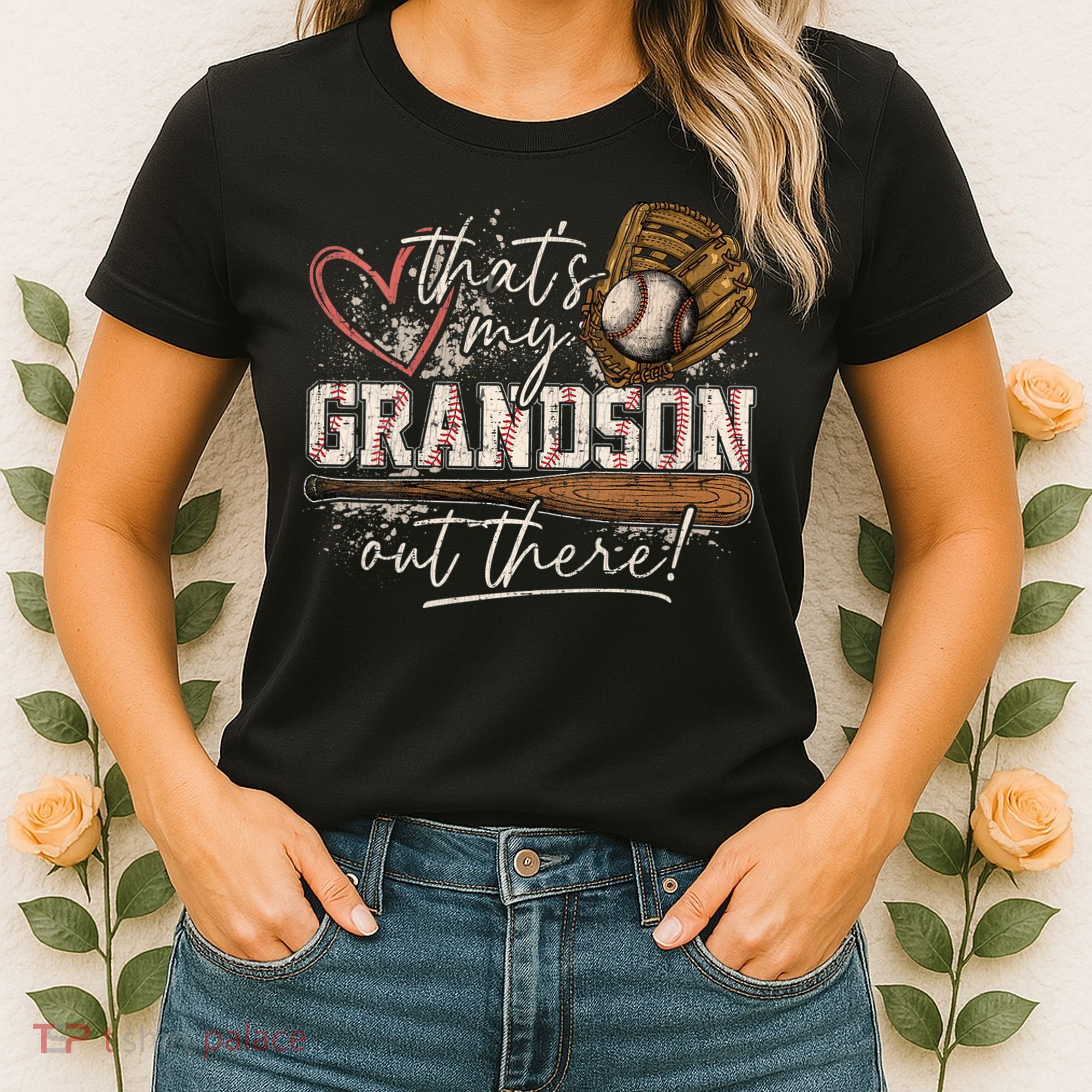 Thats My Grandson Out There Baseball Grandma Women's T-Shirt