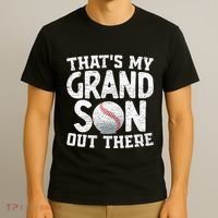 Thats My Grandson Out There Baseball Grandpa Grandma T-Shirt thumb 3