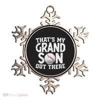 Thats My Grandson Out There Baseball Grandpa Grandma Ornament thumb 0