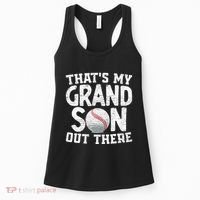 Thats My Grandson Out There Baseball Grandpa Grandma Women's Tank Top thumb 0