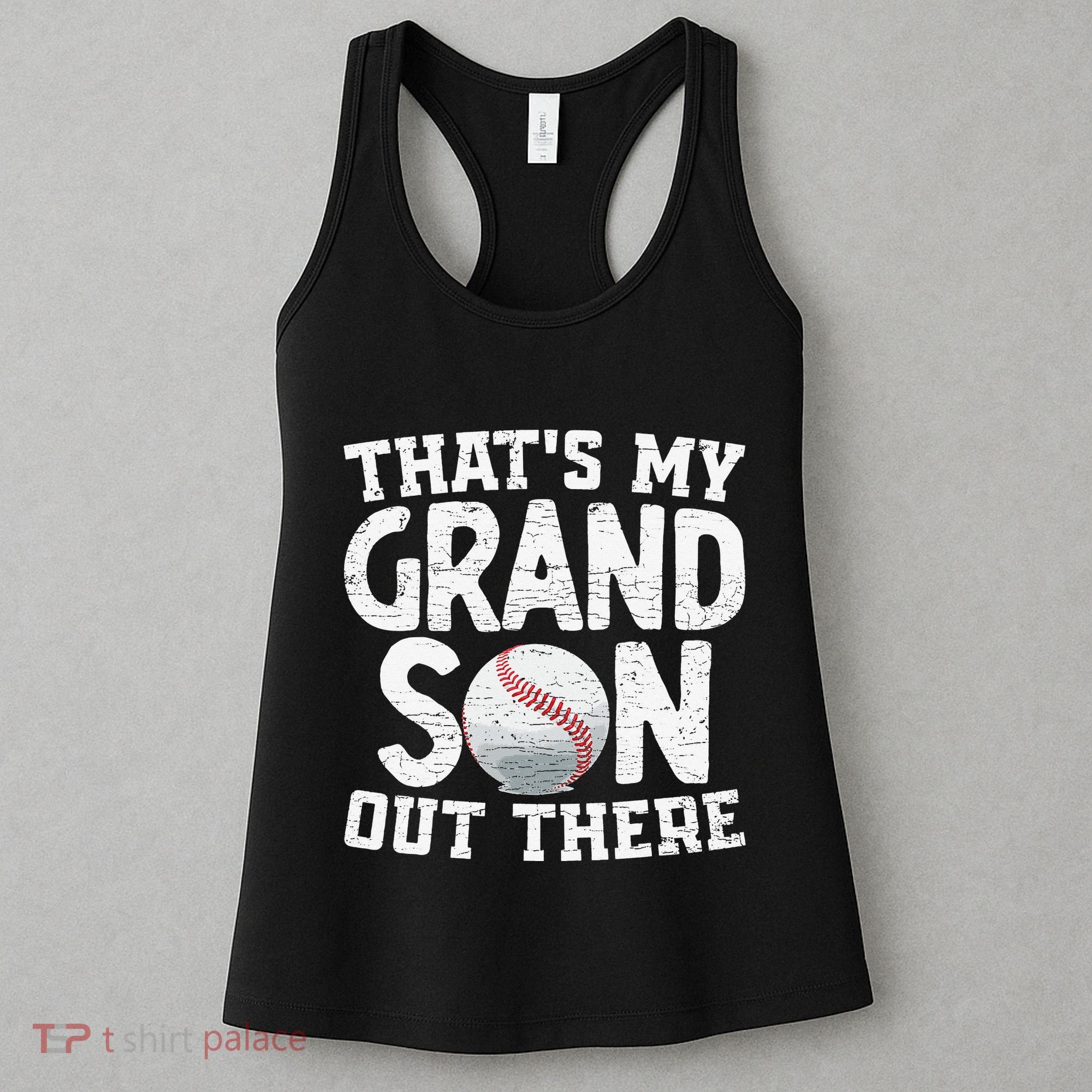 Thats My Grandson Out There Baseball Grandpa Grandma Women's Tank Top