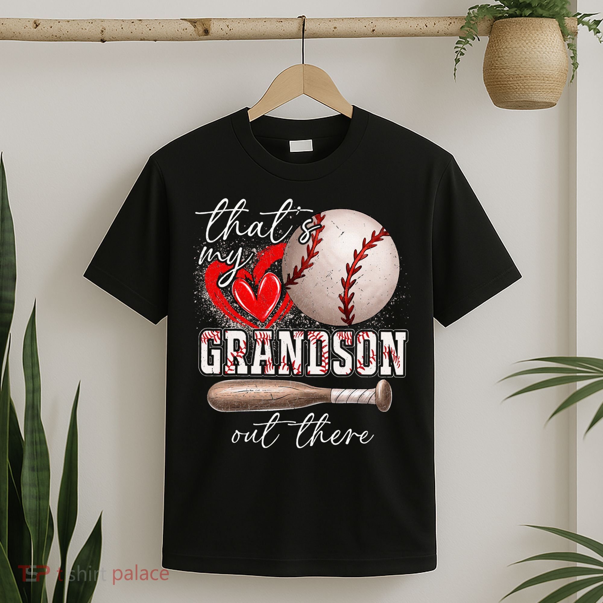 ThatS My Grandson Out There Gifts Women Baseball Grandma T-Shirt