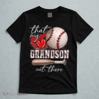 ThatS My Grandson Out There Gifts Women Baseball Grandma T-Shirt thumb 5