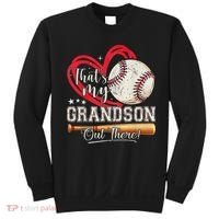 That's My Grandson Out There Baseball Grandma Mother's Day Sweatshirt thumb 0