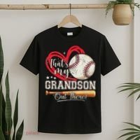 That's My Grandson Out There Baseball Grandma Mother's Day T-Shirt thumb 2