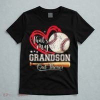 That's My Grandson Out There Baseball Grandma Mother's Day T-Shirt thumb 5