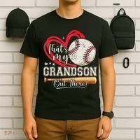That's My Grandson Out There Baseball Grandma Mother's Day T-Shirt thumb 6