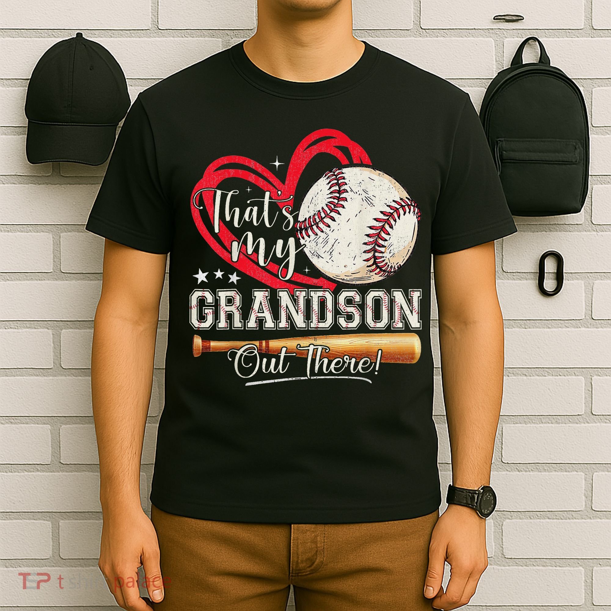 That's My Grandson Out There Baseball Grandma Mother's Day T-Shirt