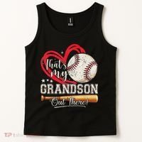 That's My Grandson Out There Baseball Grandma Mother's Day Tank Top thumb 2