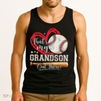 That's My Grandson Out There Baseball Grandma Mother's Day Tank Top thumb 3