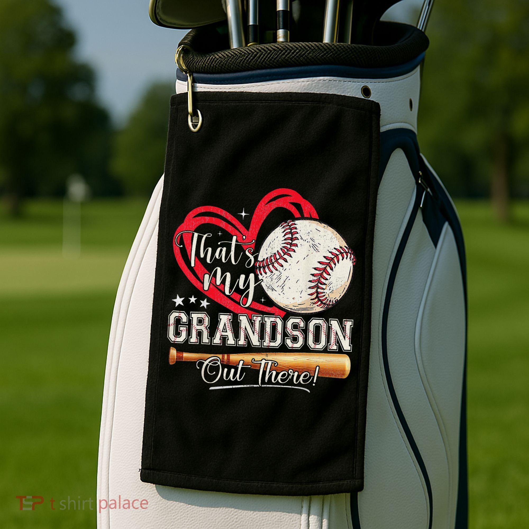 That's My Grandson Out There Baseball Grandma Mother's Day Golf Towel