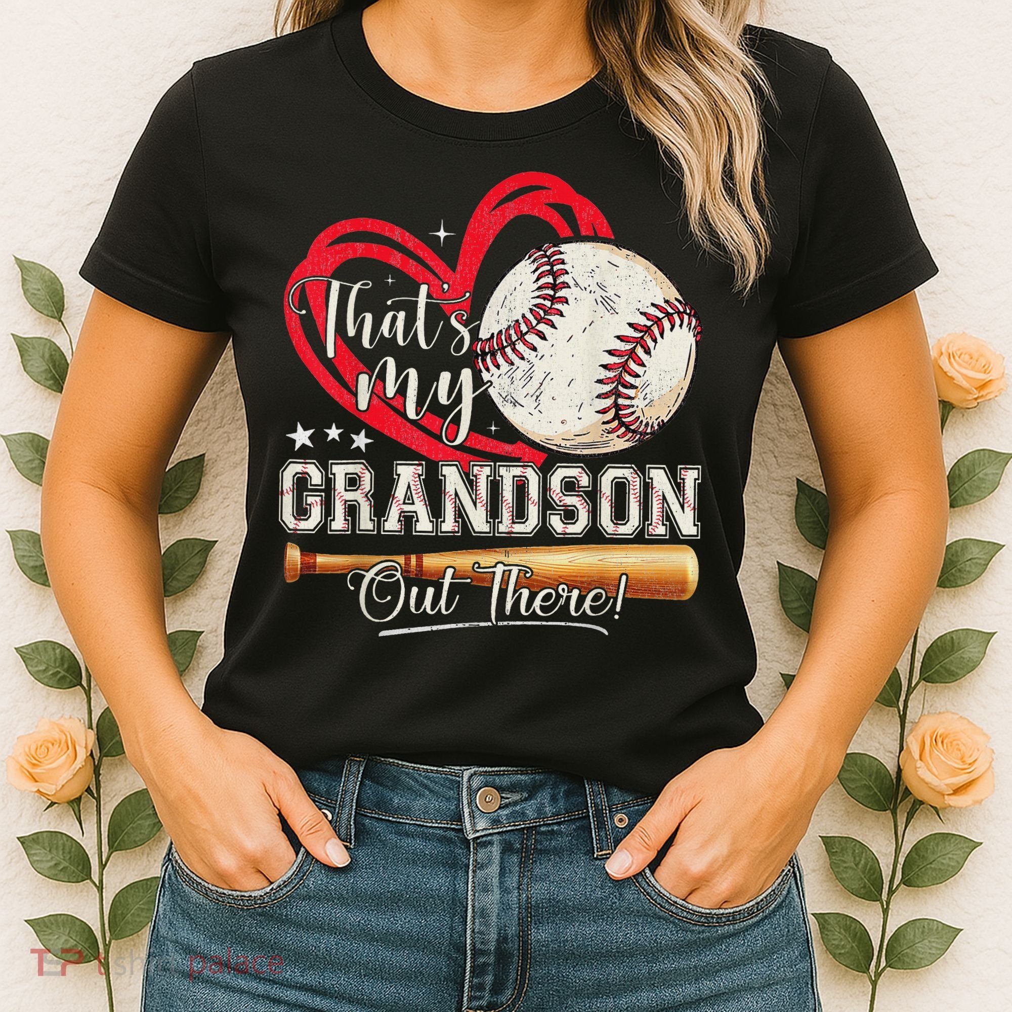 That's My Grandson Out There Baseball Grandma Mother's Day Women's T-Shirt