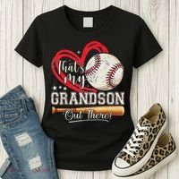 That's My Grandson Out There Baseball Grandma Mother's Day Women's T-Shirt thumb 3