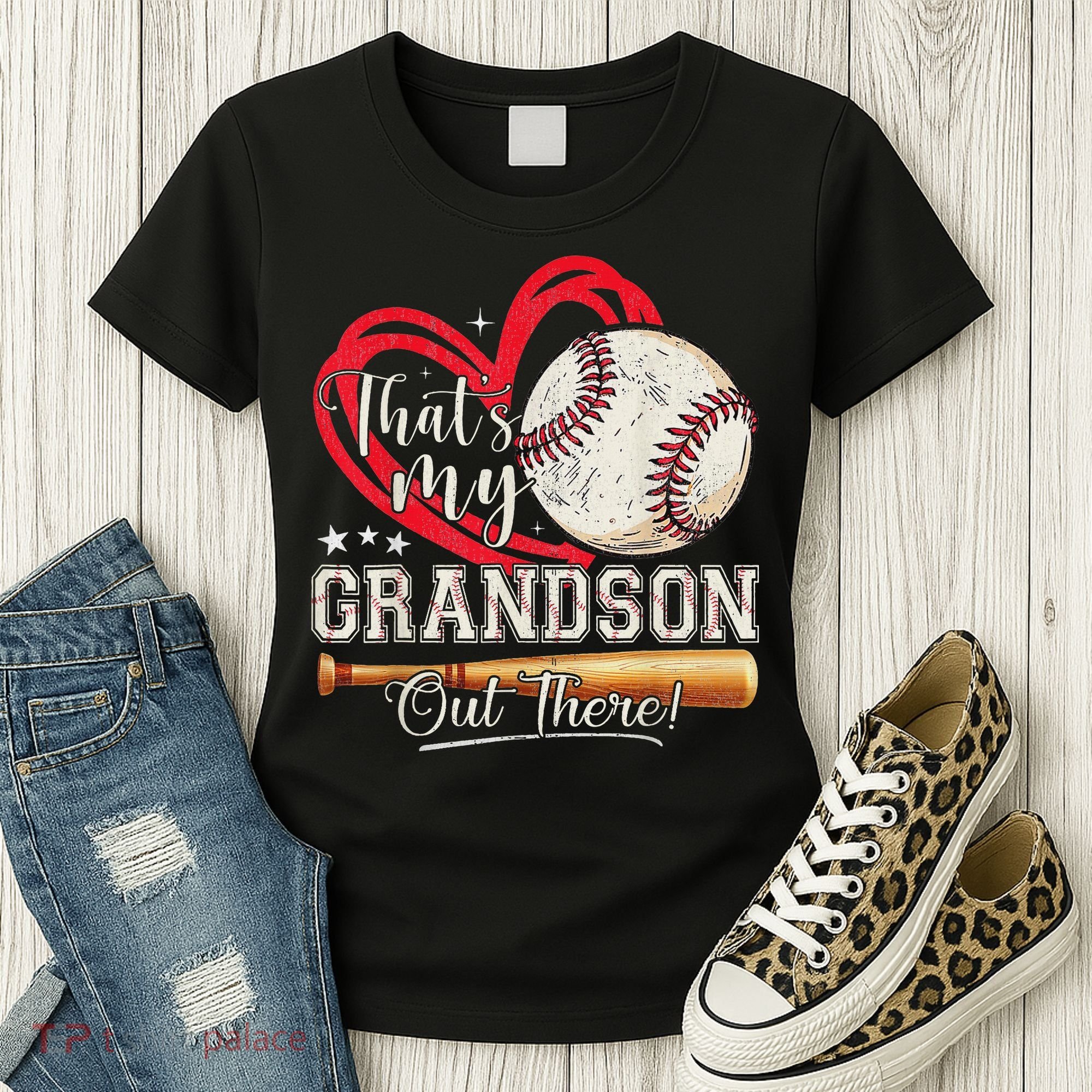 That's My Grandson Out There Baseball Grandma Mother's Day Women's T-Shirt