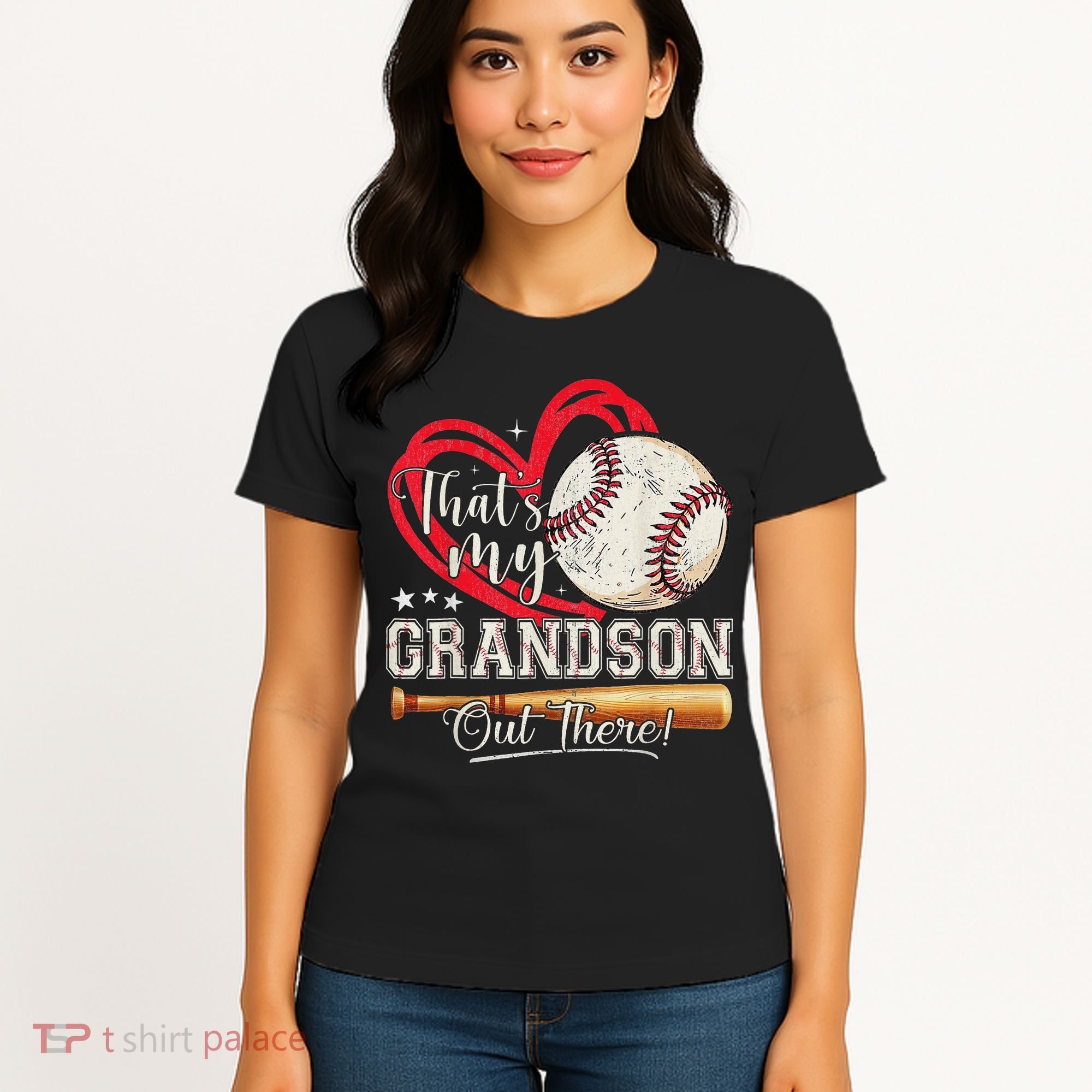 That's My Grandson Out There Baseball Grandma Mother's Day Women's T-Shirt