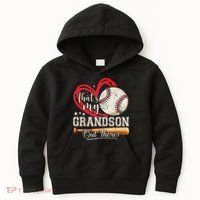 That's My Grandson Out There Baseball Grandma Mother's Day Kids Hoodie thumb 0