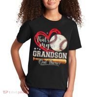 That's My Grandson Out There Baseball Grandma Mother's Day Kids T-Shirt thumb 2