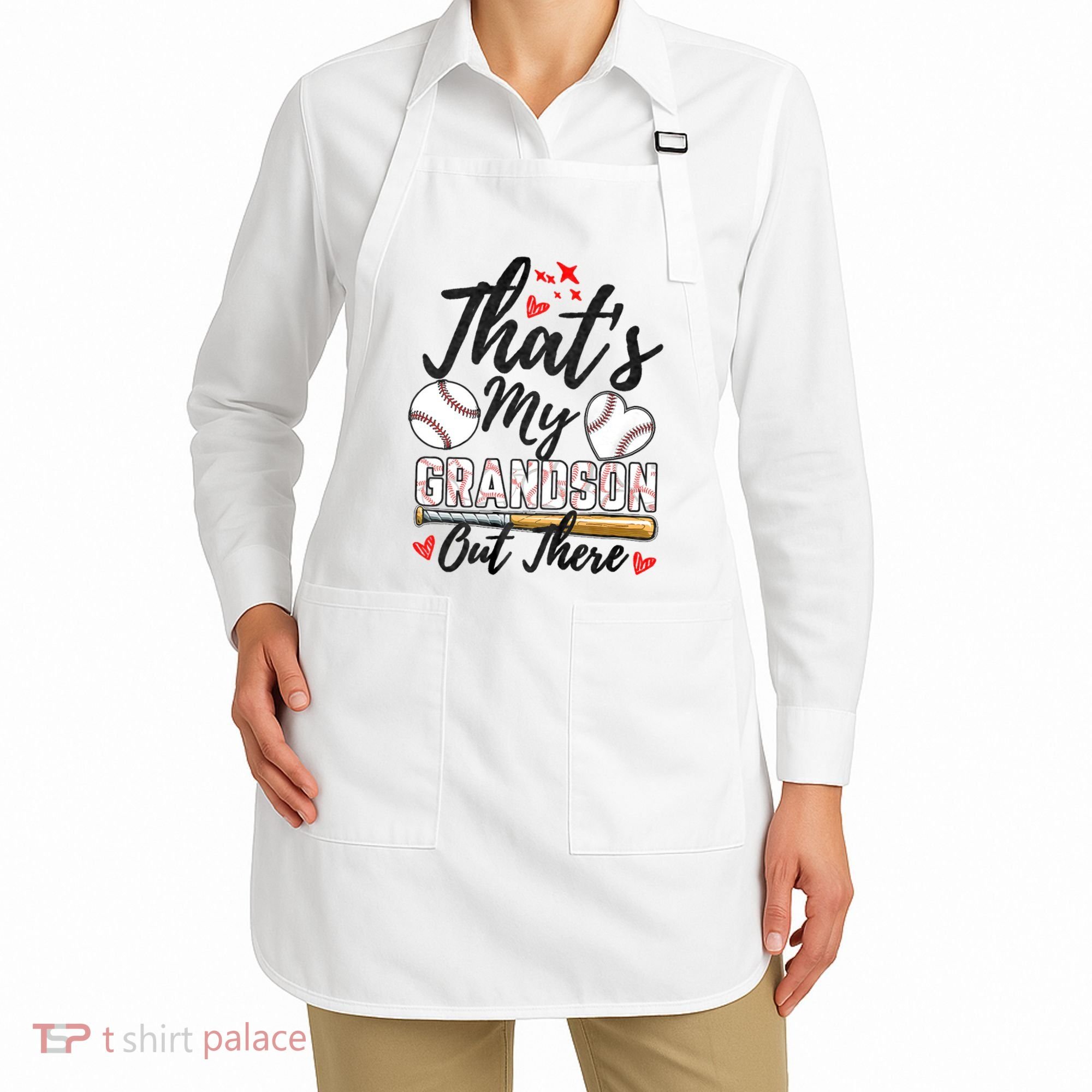 ThatS My Grandson Out There Baseball Grandma MotherS Day Apron