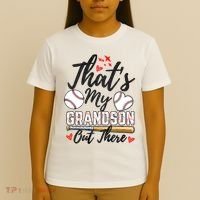 ThatS My Grandson Out There Baseball Grandma MotherS Day T-Shirt thumb 4